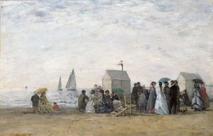 The Beach at Trouville by Eugene Louis Boudin
